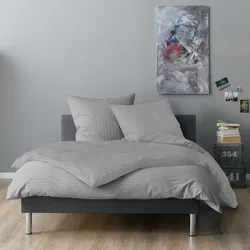 Lorena Mako-Satin Bettwäsche Verona Kissenbezug einzeln 40x80 cm | silber