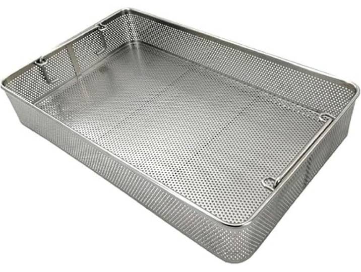 HynJGih Sterilisationskörbe for medizinische chirurgische Instrumente: Tabletts aus Edelstahl 304 for Kliniken(30 * 30 * 7cm)