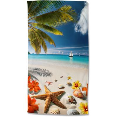 Strandtuch GOOD MORNING "Havana", bunt (multi), B:100cm L:180cm, Velours, Mikrofaser, Handtücher, Mikrofaser, Velours, Strandtuch, saugfähig, 100x180, tropisch, strand, Topseller