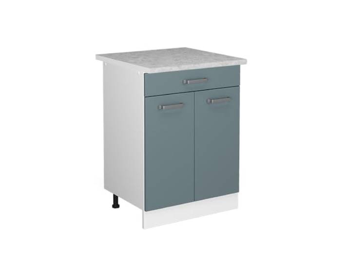 Vicco Unterschrank R-Line, Blau-Grau, 60 cm mit Schubladen, geeignet zur platzsparenden Aufbewahrung in Küchenzeilen