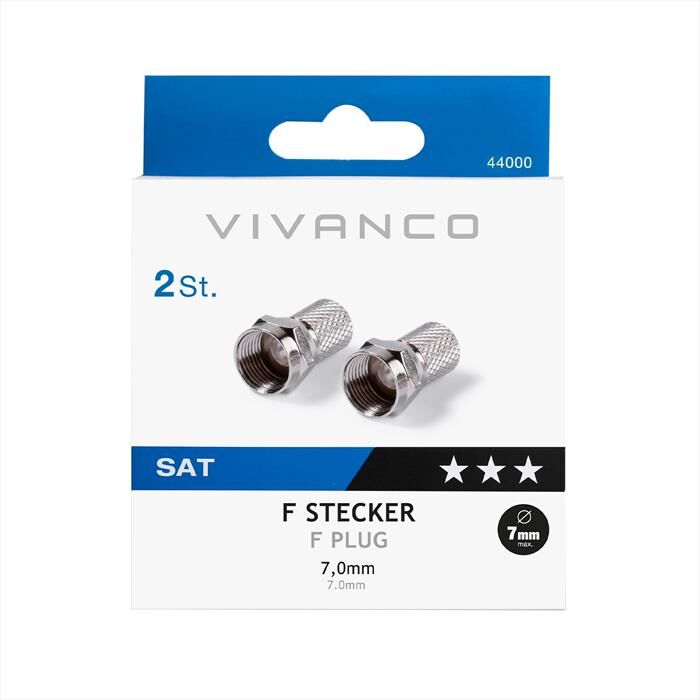 SBS Connettori F Da 7,0 Mm (2 Pezzi) X Cavi Coassiali-argento
