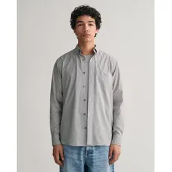 Gant für Herren. 3000140 Popeline-Hemd Regular Fit Banker Stripe schwarz (XL), Lässig, Baumwolle, Langarm