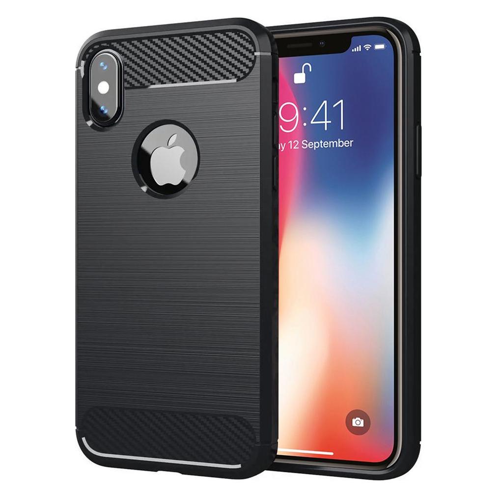 Techsuit - Carbon Silicone - iPhone X / iPhone XS - Black (Apple iPhone X, Apple iPhone XS) (56336972)