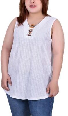 NY COLLECTION Sleeveless Rib Knit Top