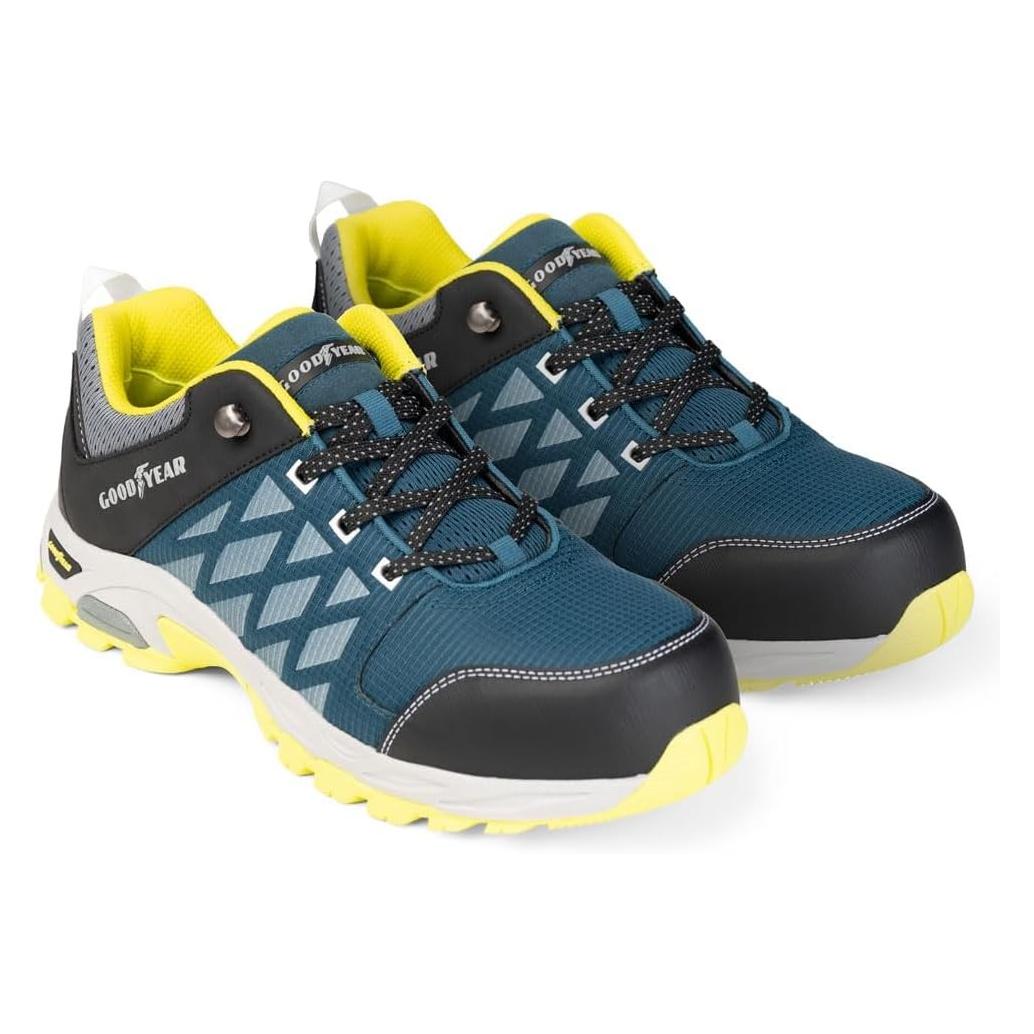 Goodyear S1P Sicherheitsschuh petrol/lime Size 42 (S1P, 42) (GYSHU1662_PET/YEL_8/42)