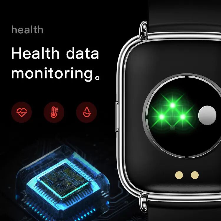 INF Smartwatch für Herzfrequenz, Blutdruck, Blutsauerstoff, Schlaf, 24 Sportmodi, IP67, 1,69-Zoll-Touchscreen