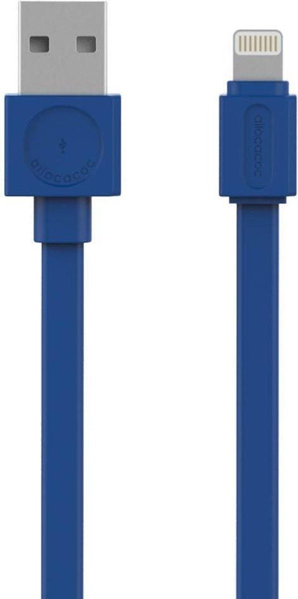 Allocacoc USB-kabel Lightning plat, blauw