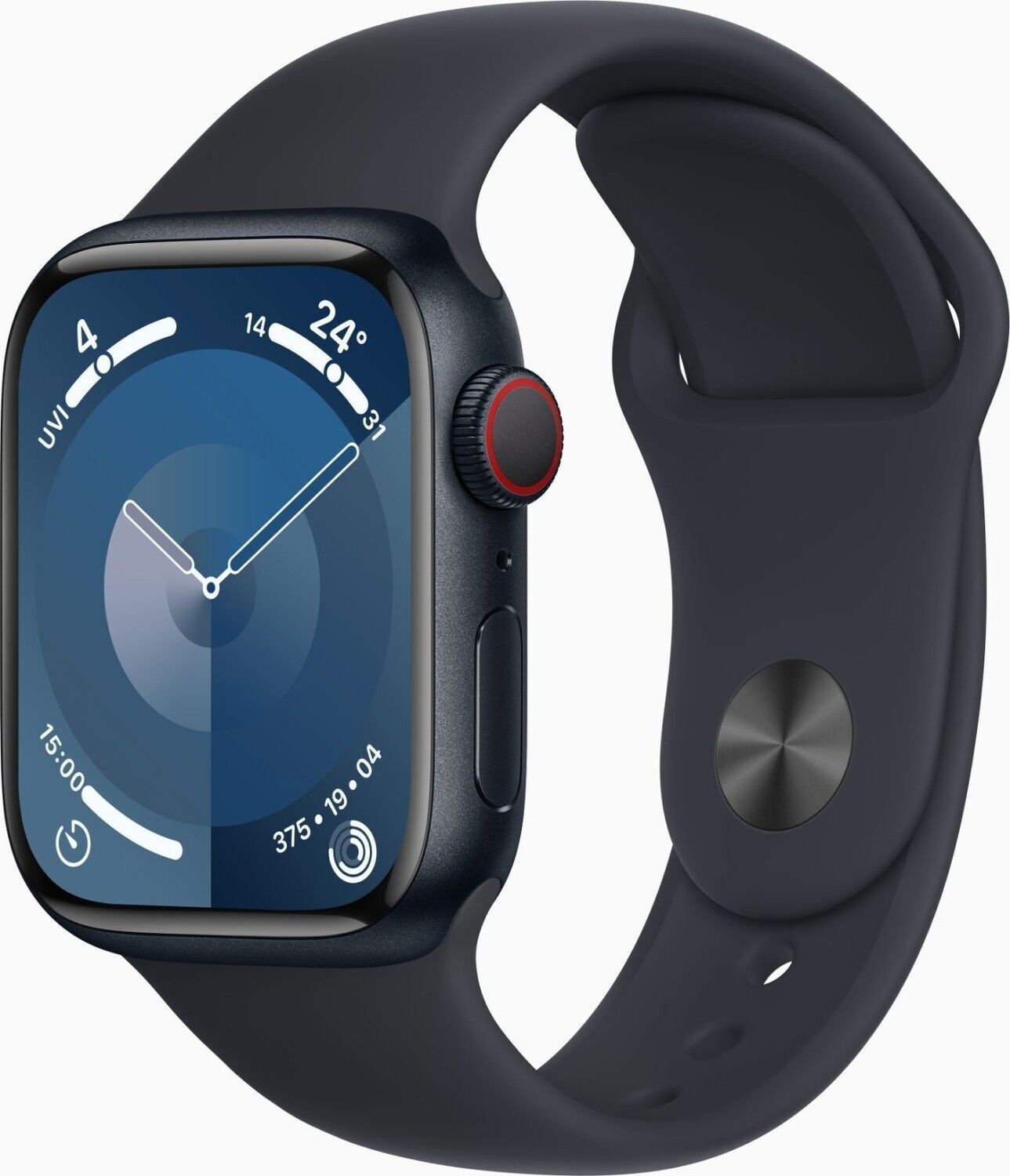 Apple Watch Series 9 Aluminium 41 mm (2023)   GPS + Cellular   Midnight   Midnight Sport Band M/L - Refurbished