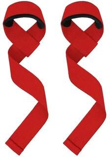 Inspired Living Adjustable Weightlifting Wrist Straps For Deadlifts And Grip Support red