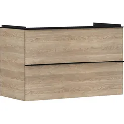 hansgrohe Xelu Q Waschtischunterschrank, 980x475, 2 Schubkästen, für den Waschtisch, 54033670, Farbe: Möbel Eiche Natur/Griff Mattschwarz
