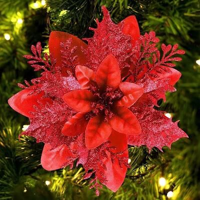 Multicon Wholesale Hub Flower Christmas Tree, Christmas Golden Glitter, Decoration Ornaments Color, Glitter Home Party Decoration Supp dh