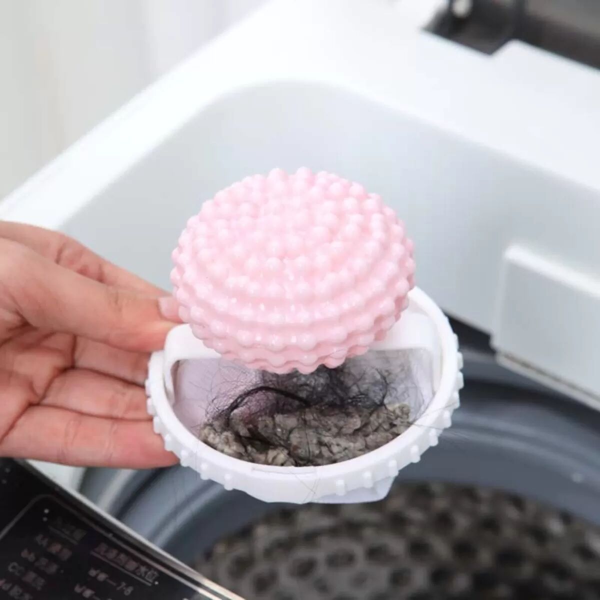 INF 3er-Pack 2-in-1 Waschmaschinen-Flusenfänger-Bälle – Schwimmende Anti-Verhedderungs-Bälle, Tierhaarentferner und Rosa