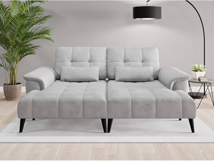 Loveseat Tokio - Grau (Achatgrau) - Vintage Velours