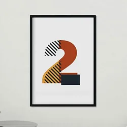 POSTER Nummer 2 - Zahlen A3 Rahmenlos