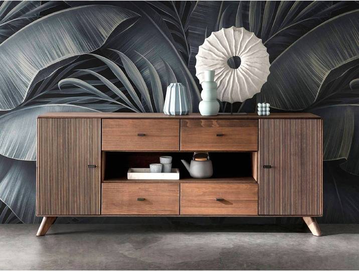 Sideboard 180x75cm 'Lugano' Kernbuche massiv Tabak geölt