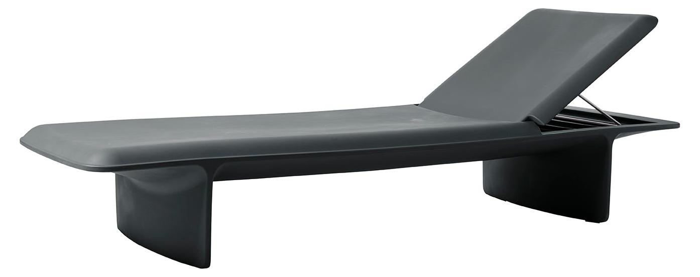 Verstellbare Sonnenliege modernes Design für Strand und Garten Ponente Slide - Dunkel Grau