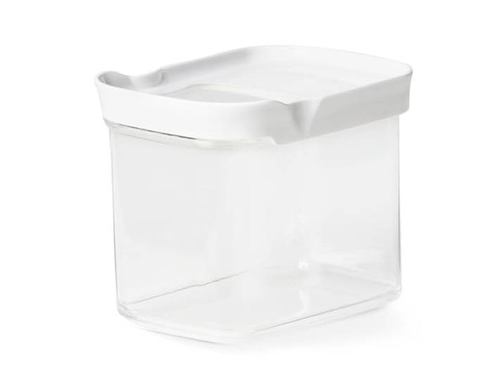 Emsa Optima Schüttdose 1 Liter, rechteckig, Schiebedeckel, ideal zum Portionieren, 100 Prozent sicher, hygienisch, platzeffizient, Frischedichtung, transparentes Design, N1141900