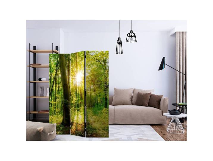Paravent Forest Rays Polaire Vert 135 x 172 x 3cm 3 éléments