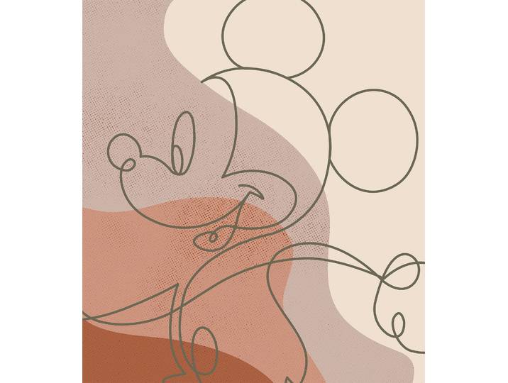Vliestapete KOMAR Digitaldruck Vlies - Mickey Line Drawing - Grösse 250 x 280 cm , orange (braun, orange, schwarz), B:250m L:280m, Vlies, Tapeten, Vliestapete, Kinderzimmer