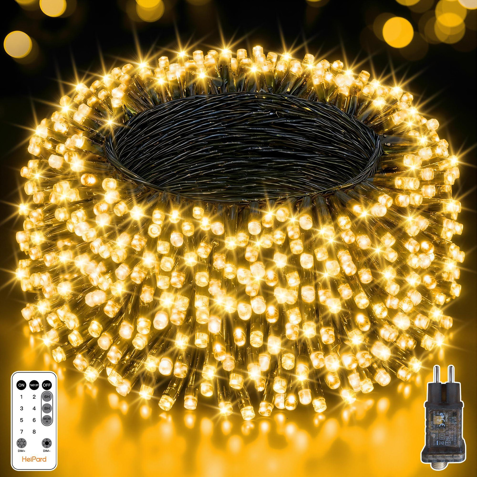 Dripio Lichtketting met 300 warmwitte LED's, 30 meter, koper