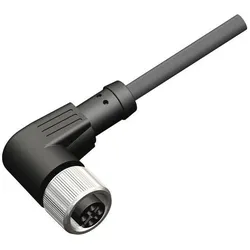 RS PRO konfektioniertes Sensorkabel 4-adrig Buchse gewinkelt / offenes Ende, Länge 5m, Elektronikkabel + Stecker, Schwarz