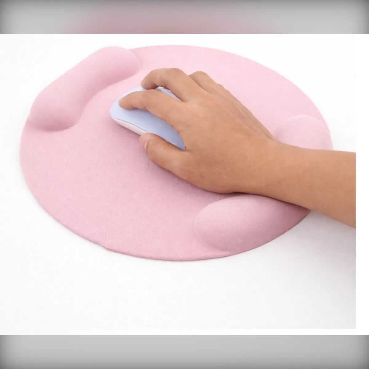 INF Rosa Silikon Handgelenkauflage – Ergonomisches Mauspad mit Tastatur-Handstütze, Rutschfest, Verschleißfest, Bürokomfort,