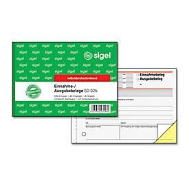 Ausgabe-/Einnahmebeleg Sigel SD026, selbstdurchschreibend, DIN A6 quer, 2 x 40 Blatt