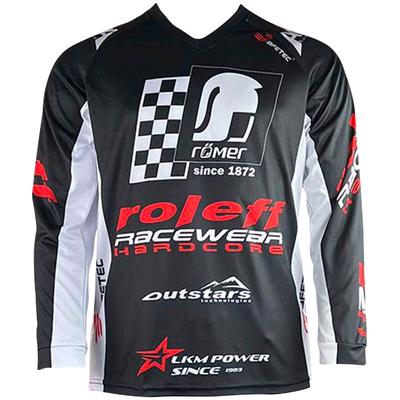 Trainingspullover ROLEFF "Motocross Jersey Mesh RO" Gr. XL, schwarz-weiß (schwarz, weiß), Pullover, XL, Obermaterial: 100% Polyester