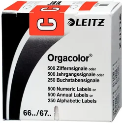 Leitz, Etiketten, Orgacolor Buchstabensignale auf Rolle - C