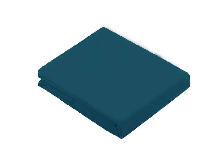 Drap plat uni en 100 % coton coton bleu paon x