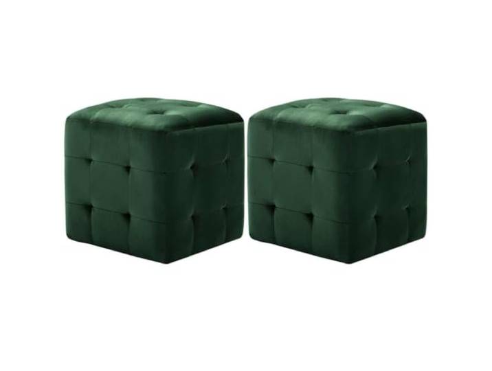 Fisinber Nachttisch 2er Set Samt Beistelltisch Grün 30x30x30 cm Vielseitige Würfelhocker mit edlem Samtbezug und Holzgestell, passend als Beistellmöbel für Schlafzimmer und Wohnbereich.