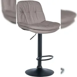 CLP Barhocker Laurel Stoff grau/Metall matt schwarz
