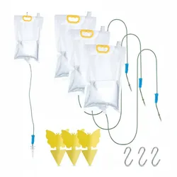 Relaxdays Tropfbewässerungsbeutel mit Gelbstickern, 4er Set, Pflanzen Infusionsbeutel 3,5 l, Bewässerungssystem, bunt