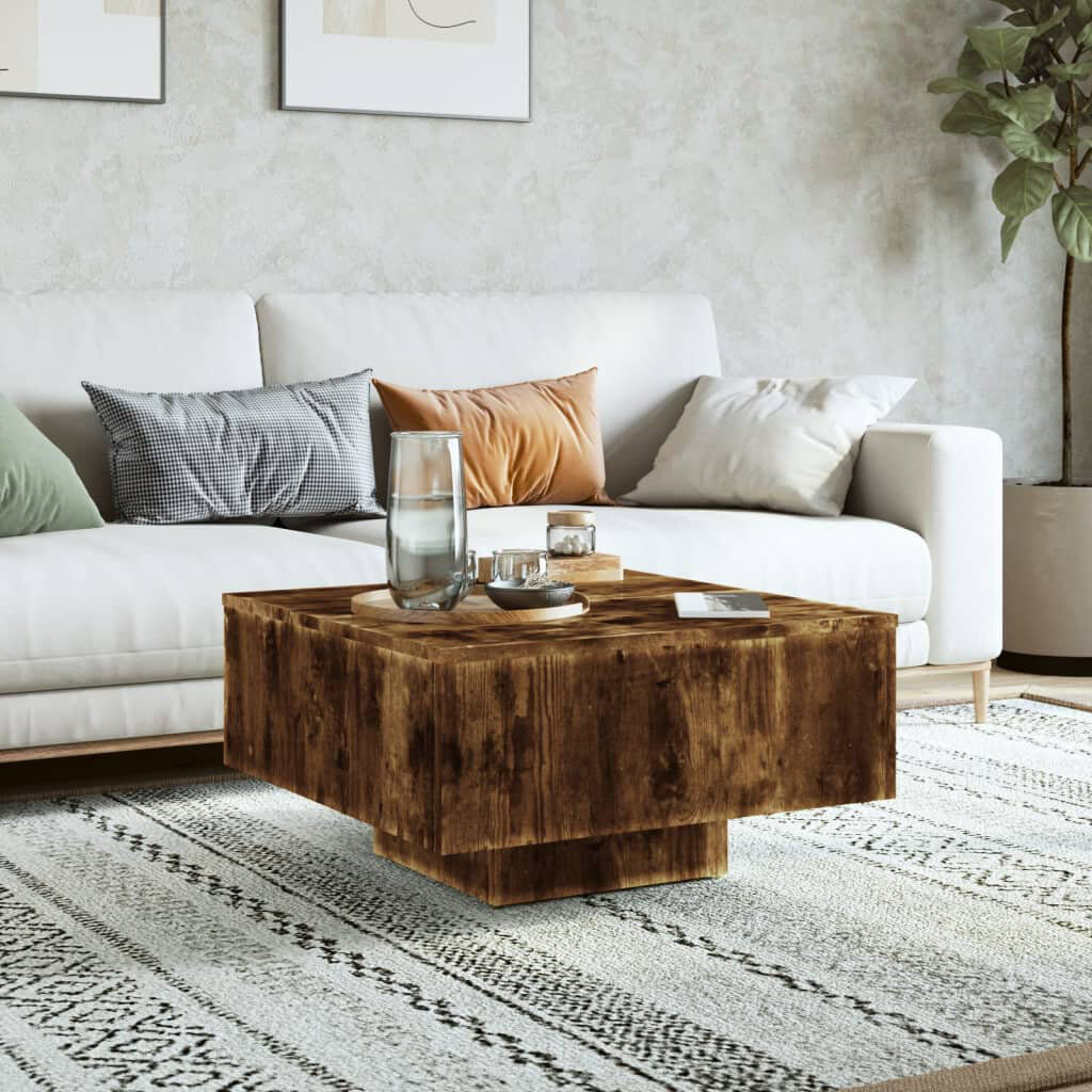 Ivy Bronx Etana Pedestal Coffee Table Smoked Oak