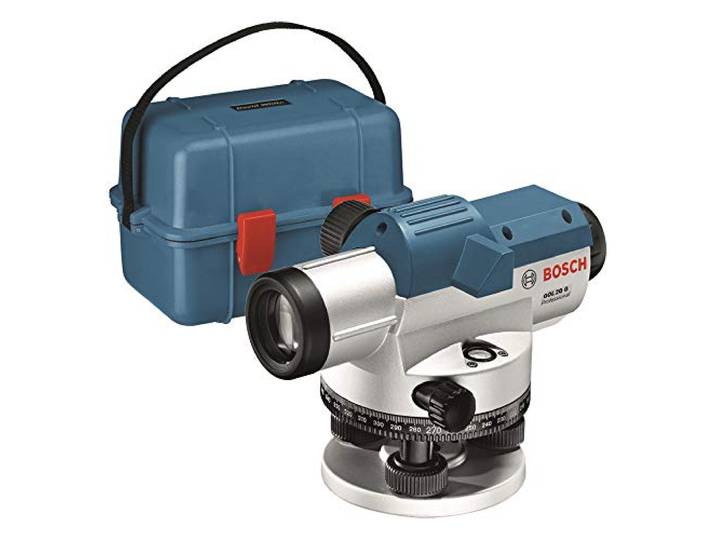 Bosch Professional Niveau optique GOL 20 G (grossissement 20x\, unité de mesure : 400 Gon\, portée : jusqu’à 60 m\, dans un coffret de transport)