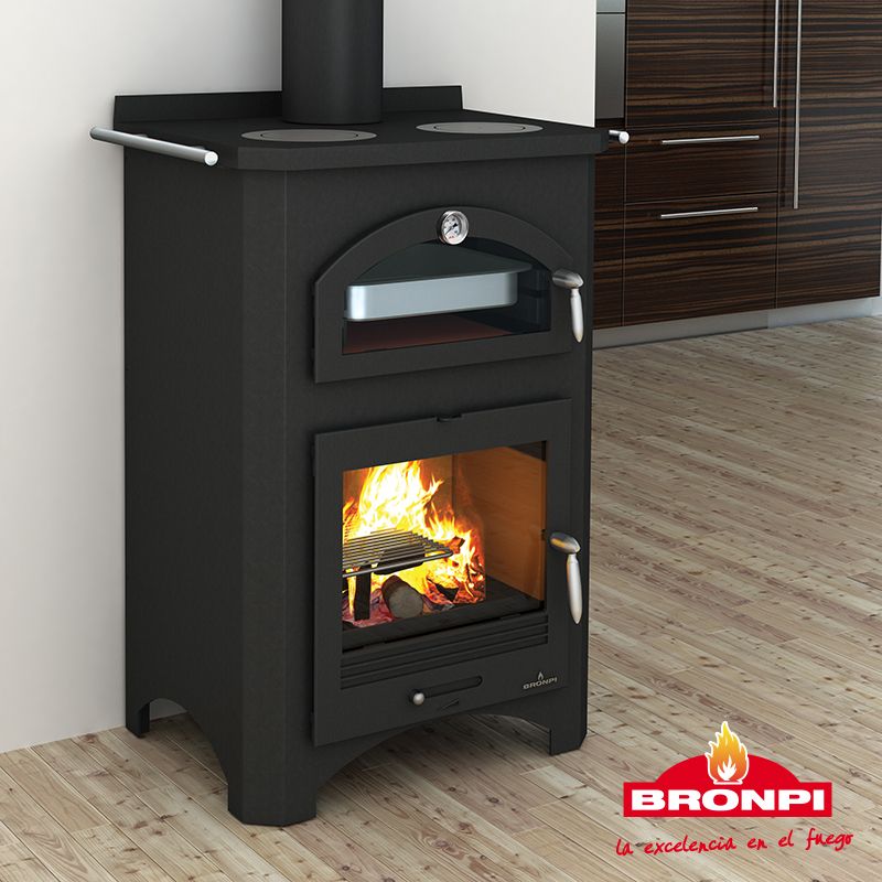 BRONPI Kaminofen MONZA mit Backofen und Kochplatte