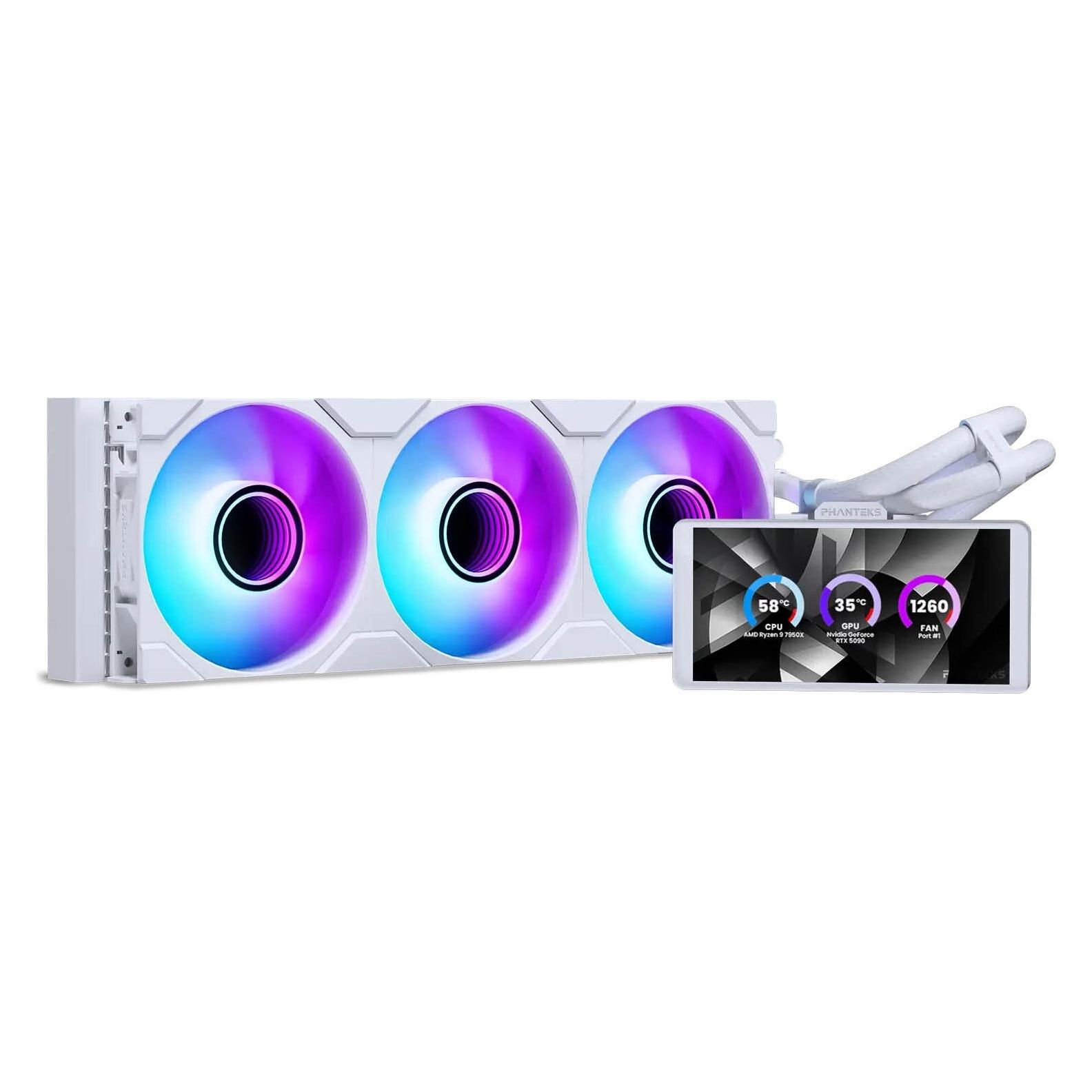 Phanteks Glacier One 360M25 LCD AiO-Wasserkühlung, 6-Zoll-Display - 360mm, weiss (PH-GO360M25G2LCD_DWT01)