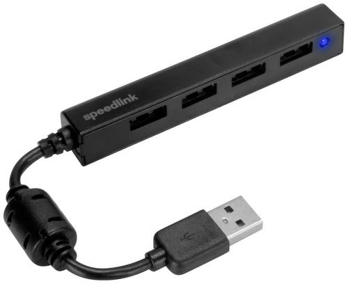 SpeedLink SL-140000-BK USB-Hub 4 Port USB-A USB 2.0 480 MBit/s Schwarz Snappy Slim