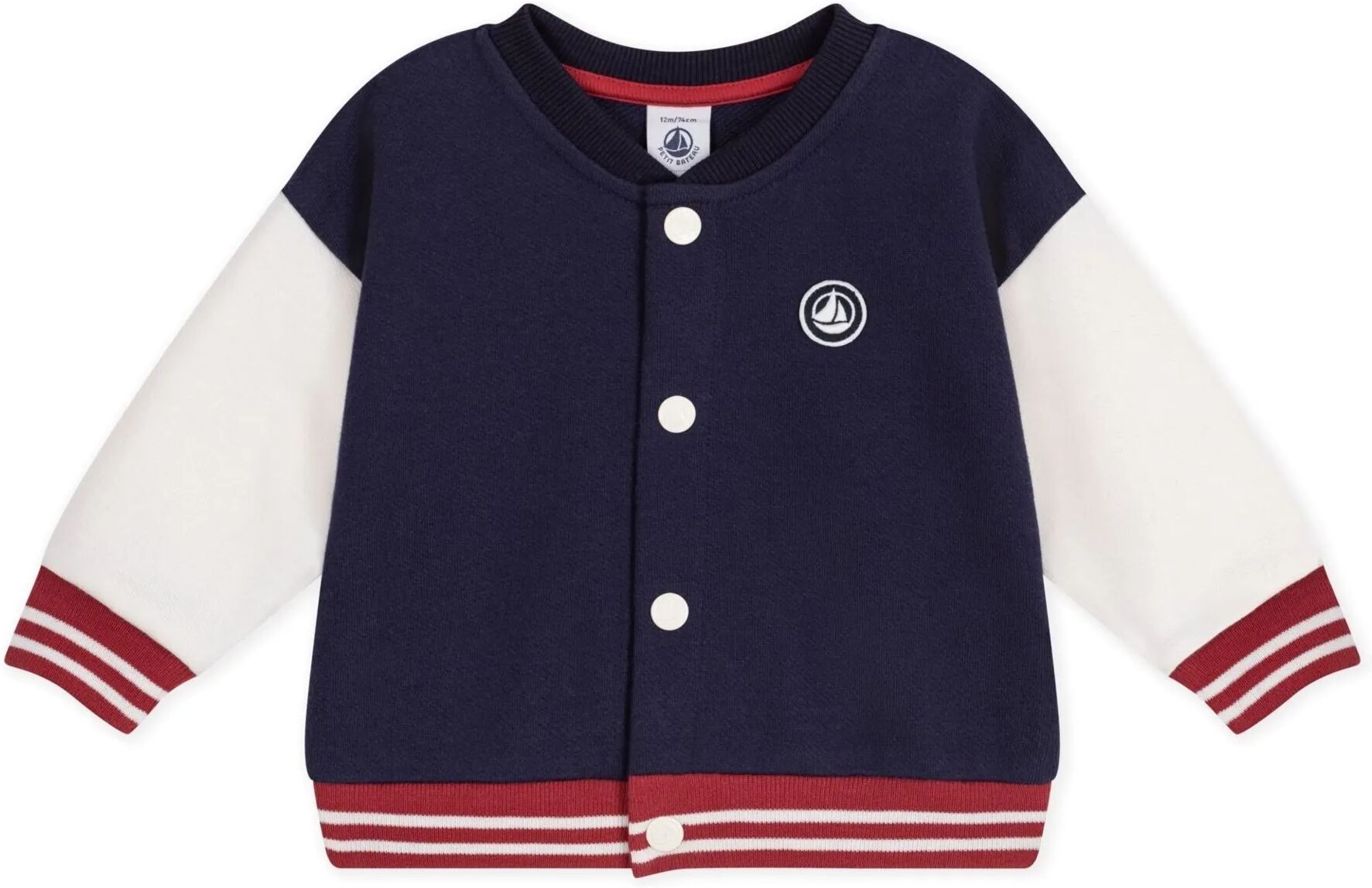 Petit Bateau Veste Teddy Coton Bio Bleu nuit 6 mois