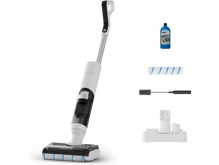 ROWENTA Nass-Trocken-Akkusauger X-Clean 5 Pro , weiß, B:30cm H:119,2cm T:32,5cm, Akkusauger, 250 W, beutellos, selbstreinigend und -trocknend, AUTO-Erkennungsmodus, Nass-Trocken-Akkusauger