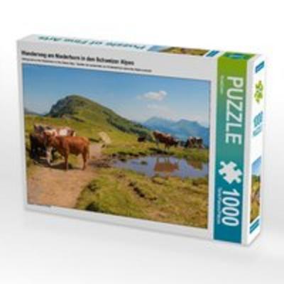 CALVENDO Puzzle Wanderweg am Niederhorn in den Schweizer Alpen | 1000 Teile Lege-Größe 64x48cm Foto-Puzzle für glückliche Stunden