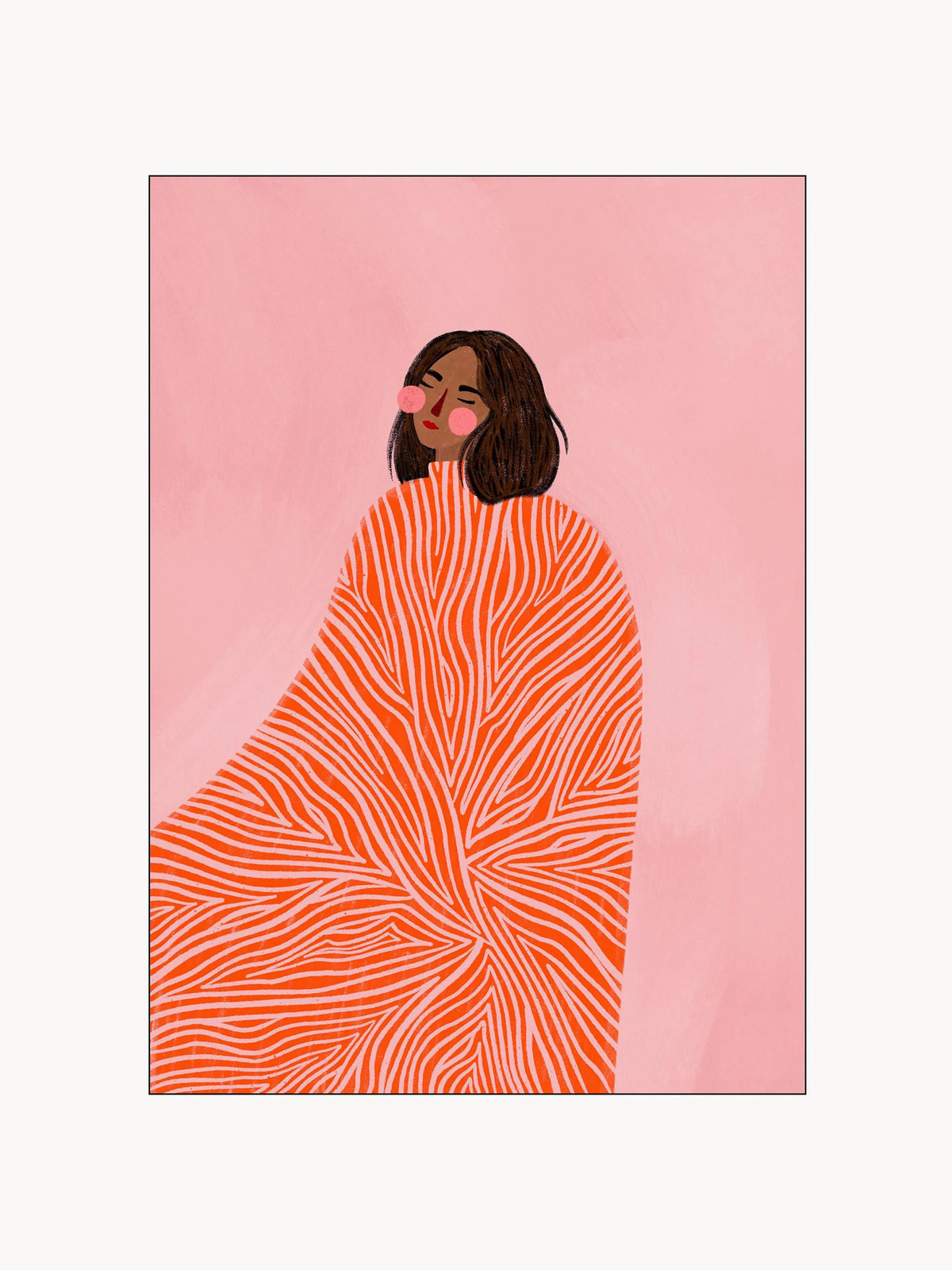 Poster met lijst The Woman With the Swirls Graphic Design