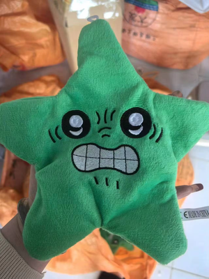 Smart Shopping Spot Jumping Star Plush Toy, Angry Moving Expression Schoolbag Doll, Soft Kawaii Fun Trick Toy Gift green