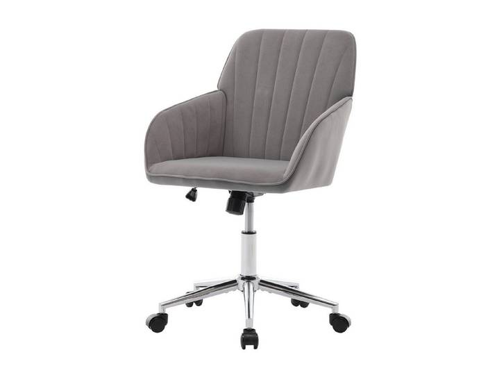 SeedWave Bürostuhl Höhenverstellbarer Schreibtischstuhl Samt Drehstuhl mit Wippfunktion, Eleganter Schminkstuhl mit Metallbasis