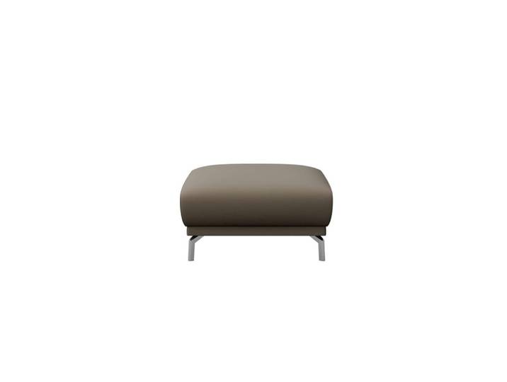 Pouf en cuir naturel brun cèdre
