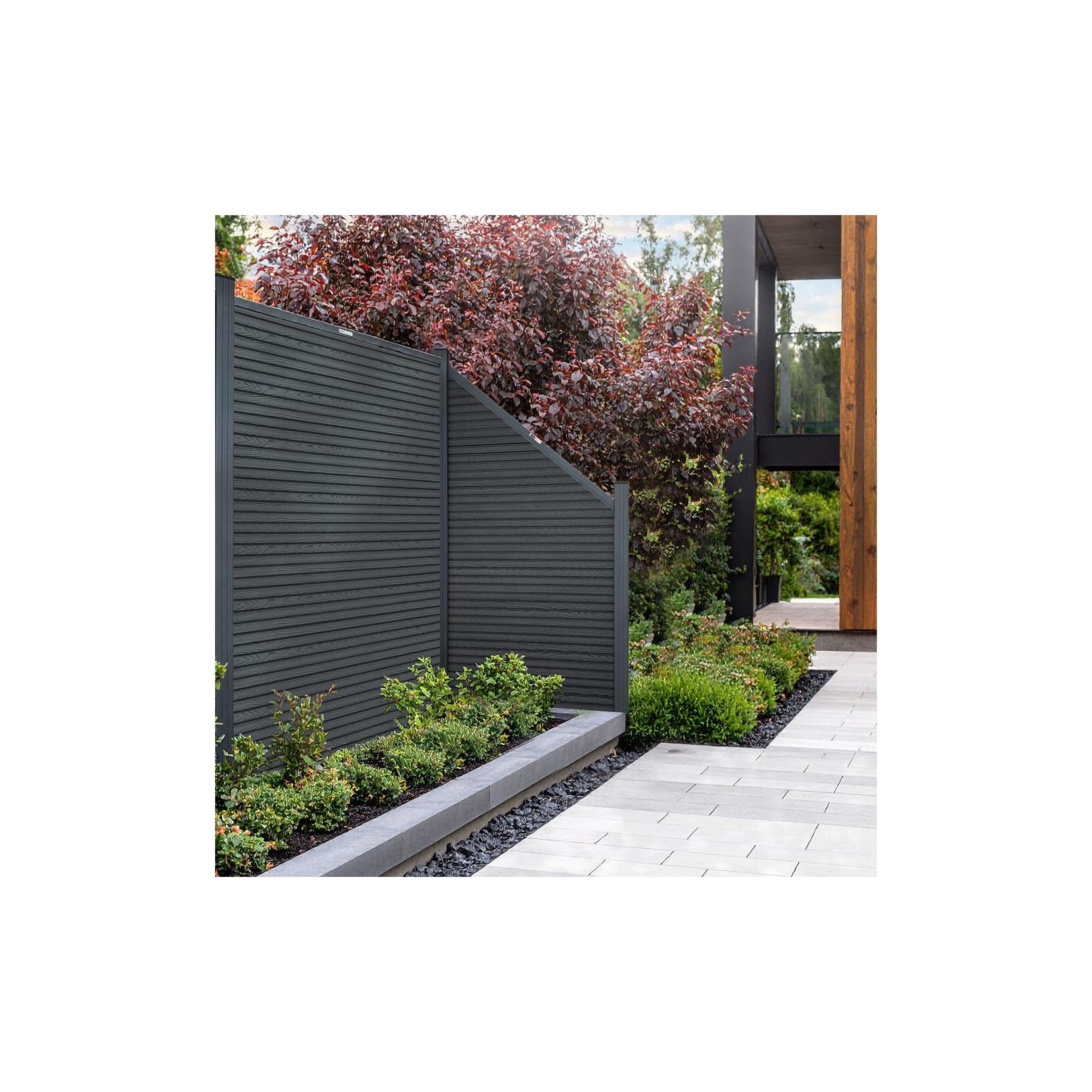 HOME DELUXE WPC Sichtschutzzaun Schrägelement CALLADO PREMIUM Horizontale Paneele - Höhe: 185 cm