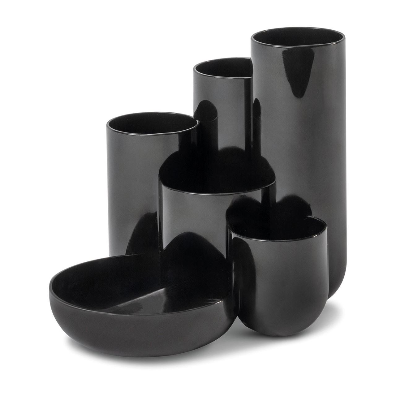 HAN Schreibtisch-Organizer CAMPUS schwarz Polystyrol 5 Fächer 13,1 x 15,4 x 13,7 cm