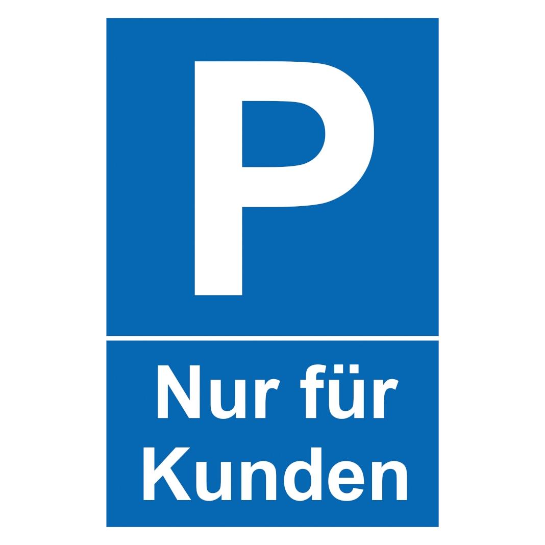 Meister Hinweisschild "Parken nur für Kunden" blau, 20 x 30 cm aus Kunststoff (WU0506770)