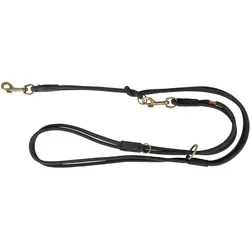 Trixie Pure adjustable lead,round-sewn,leather,S:2m/10mm,black (S, Hund, Allgemein, Spazieren), Halsband + Leine