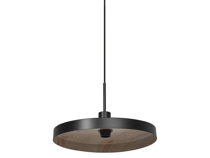 OSRAM Decor Plate Lampenschirm-Hängelampe E27 Holz Decor Plate Pendant, Ceiling Luminaire, Schwarz Holzdekor, 400 mm dia, 1-Pack
